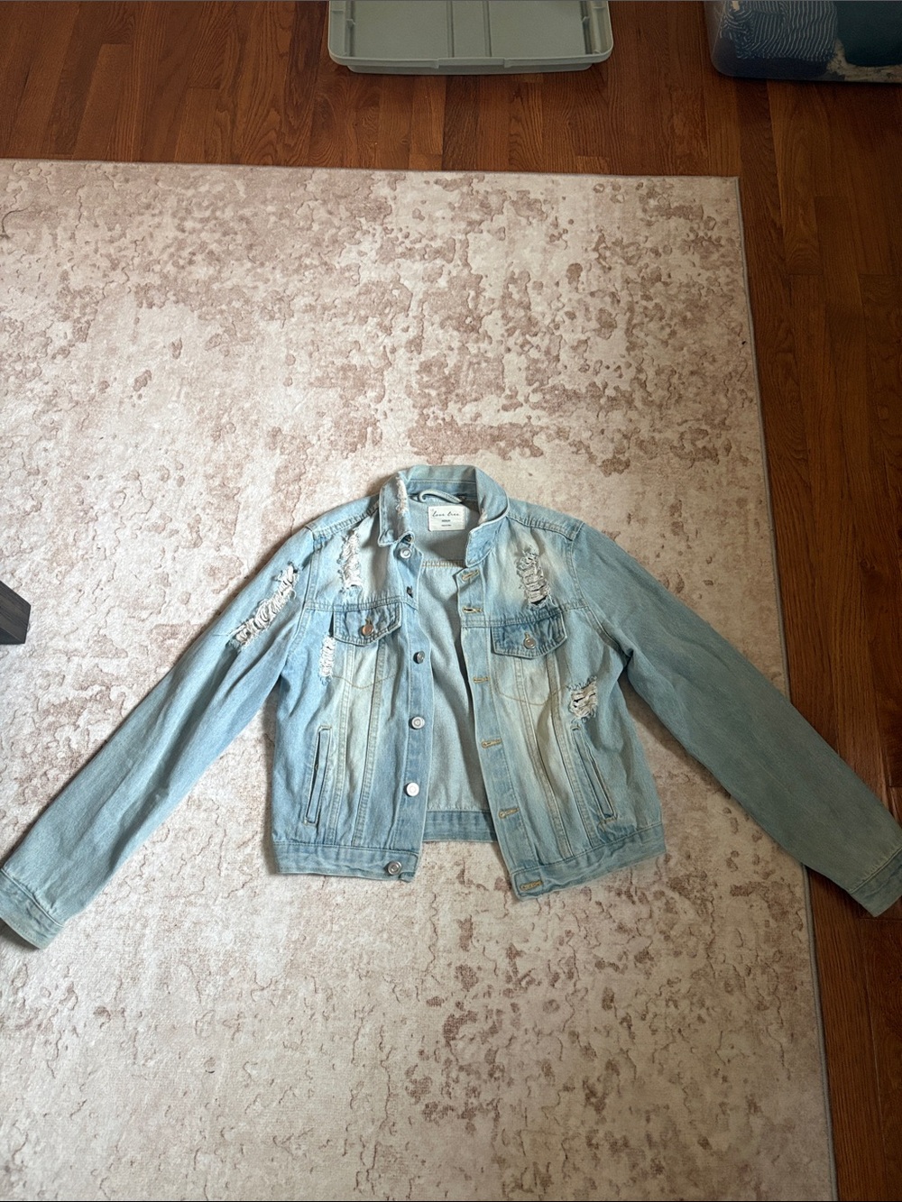 Love Tree Light Blue Distressed Denim Jacket